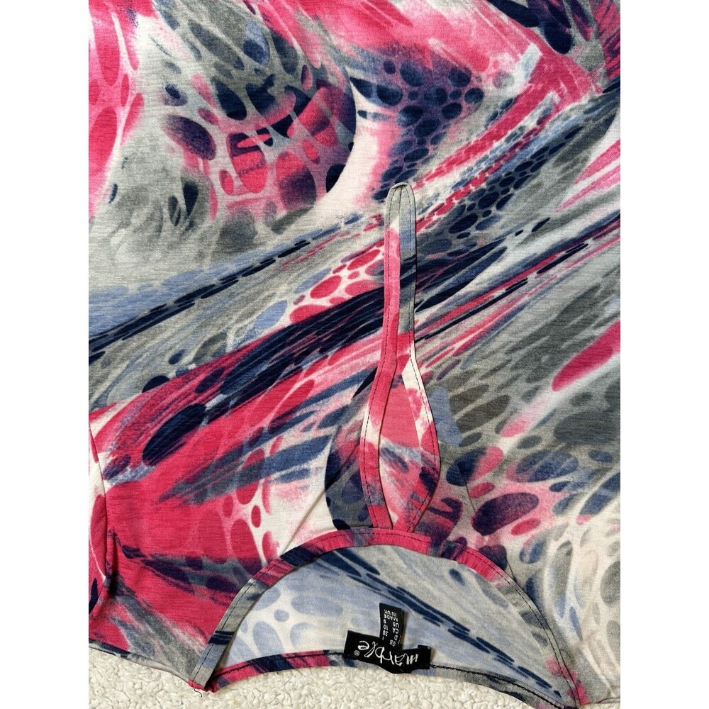 Marble Made In UK 3/4 Sleeve Dress Pink Blue Gray Sz S Tie Dye Pattern - Picture 4 of 7